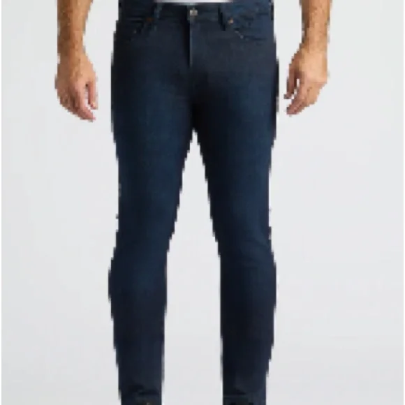 Men's Dark Blue Jeans True Classic NWT 31x34 Slim High Stretch Jeans - Picture 2 of 5